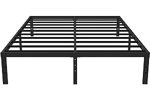 Upcanso 16 Inch Queen Bed Frame No Box Spring Required, Metal Platform Queen Size Bed Frames with 14 Inch Storage, 3,500 lbs Heavy Duty Steel Slats Support, Easy Assembly Mattress Foundation