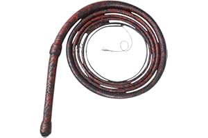 APOLLO WHIP Indiana Style Bull Whip 4 Foot 8 Plaits Real Cow Hide Leather Equestrian Rope Core Bullwhip Jones Red & Black Cowboy Whip, Western Whip