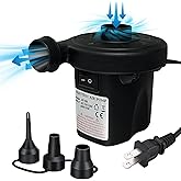 Aida & Hani Electric Air Pump for Inflatables Air Mattress Pump Pool Air Pumps Quick Unwarming Electric Pump Plug in Inflate Deflate Pump with 3 Nozzles Black