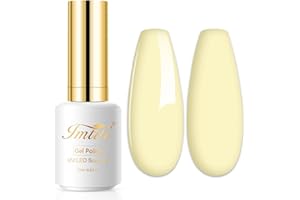 Imtiti Pastel Gel Nail Polish, 1 Pcs 0.5 Fl Oz Creme Light Yellow Gel Polish Soak Off LED UV Nail Gel Polish Neutral Spring Summer Easter Gel Nail Polish DIY Nail Art Starter Manicure Salon Gel Nail