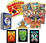 30 Assorted All Fire Type Pokemon Card Pack Lot With Rares Energy Foils and 1 Ultra Rare Includes Custom Golden Groundhog Box