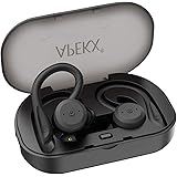 Wireless Headphones APEKX True Wireless Bluetooth 5.0 Sports Earbuds, IPX7 Waterproof Stereo HiFi Sound, Built-in Mic Earphones with Charging Case (Black)