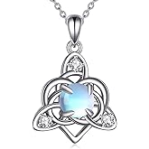 LUHE Celtic Knot Necklace Sterling Silver Celtic Knot Pendant Trinity Knot Jewelry Women's Irish Gift