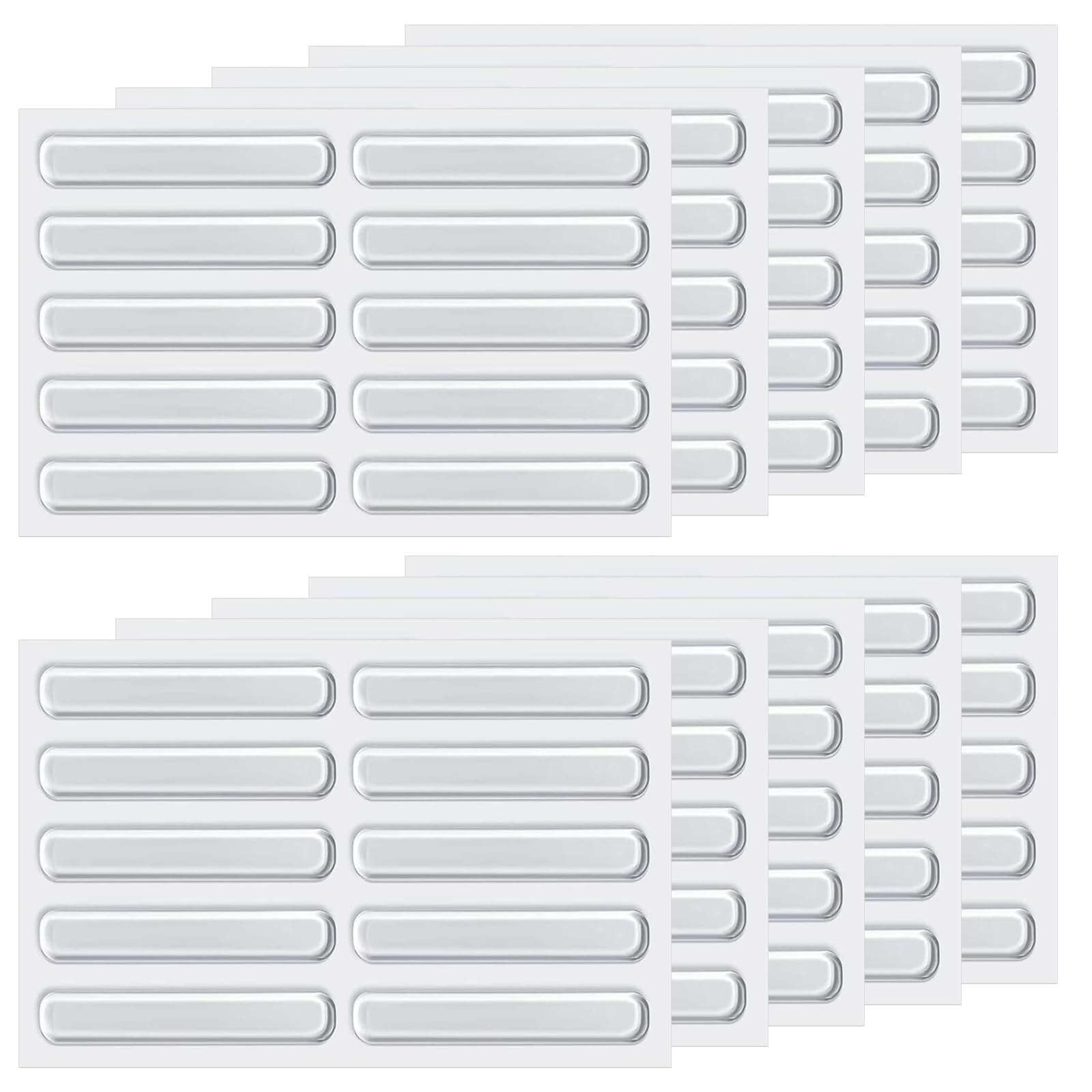 Silicone Furniture Bumpers, 6.3 cm Silicone Clear Cabinet Door Stoppers 100pcs Furniture Bumper Strips Transparent Bumpers Pads for Furniture Doors Protectors