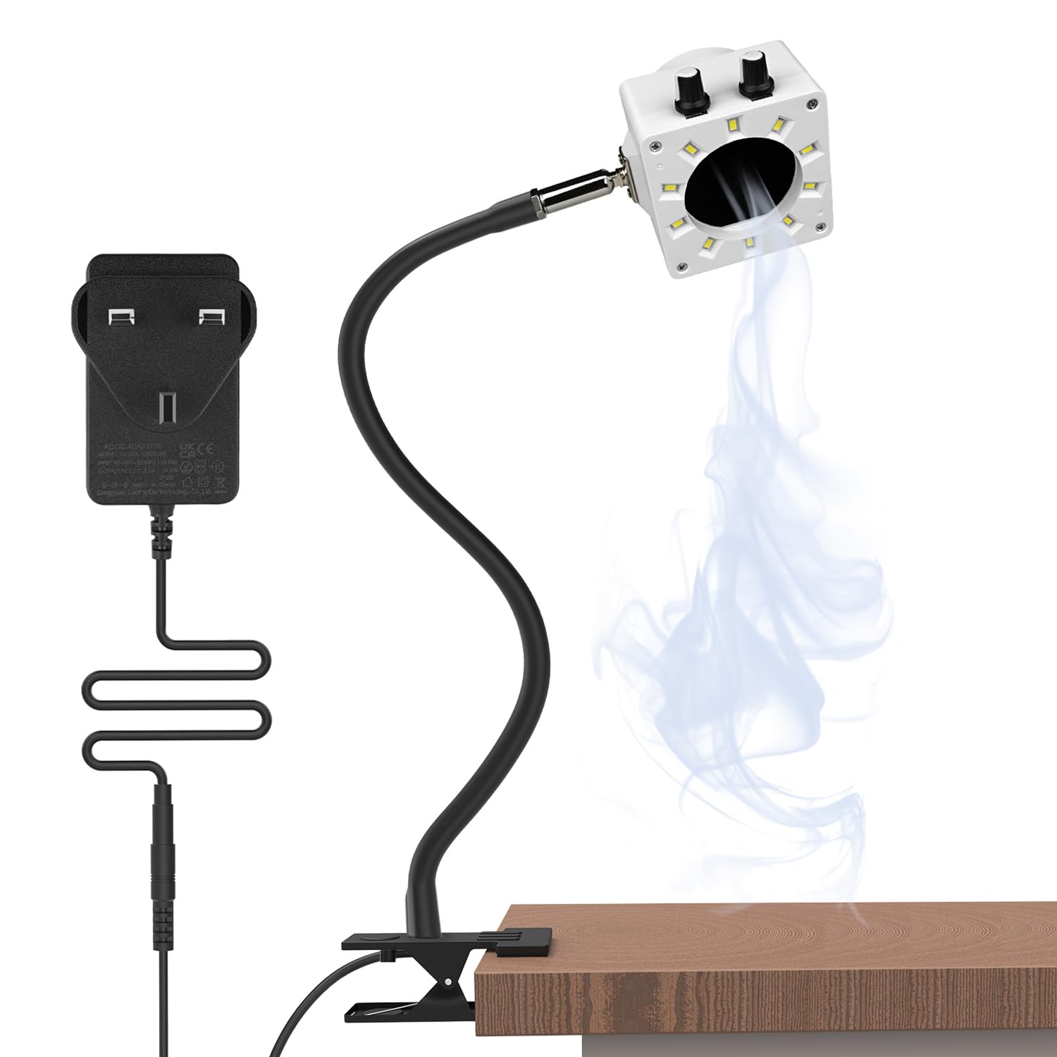 Treedix Solder Fume Extractor Kit, Solder Air Absorber Fan, Portable Fume Remover with Dimmable Led Lights and Suction, 15 Activated Carbon Filters for Soldering Welding Wood Burning Brazing