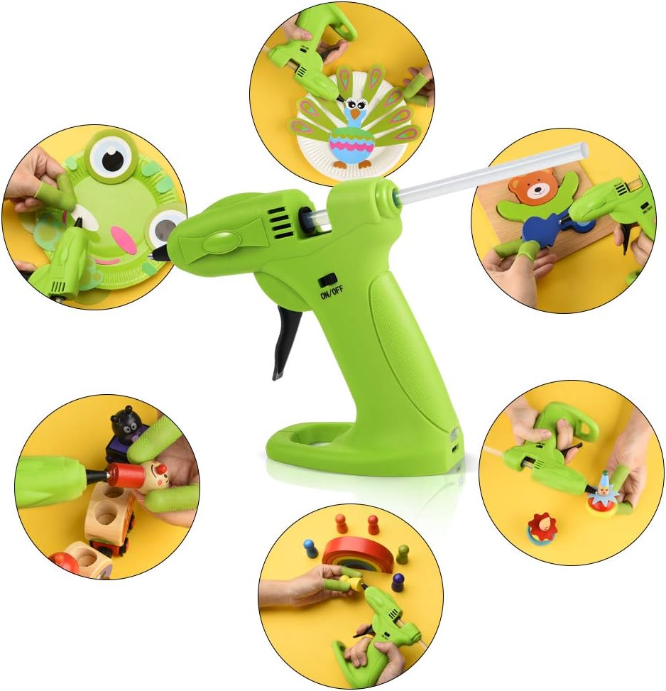 OUTUL Hot Melt Glue Gun, 2600mAh Lithium Hot Glue Guns with 30pcs Mini Glue Sticks,Cordless Use USB Rechargeable Melting Glue Gun Kit, for Kids DIY Arts, Crafts Projects with 6Pcs Finger Protectors: Home Improvement