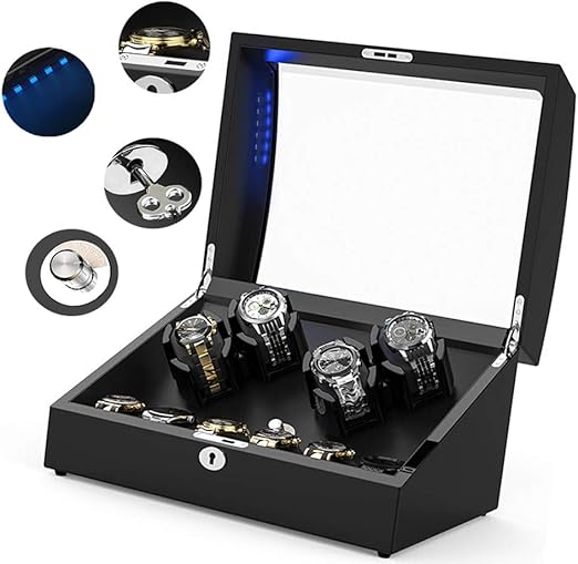 WLNKJ Enrollador De Reloj Mecánico, Agitador De Mesa 4 + 6 Caja De