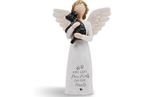 BORLESTA Pet Memorial Gifts for Dogs - Dog Memorial Gifts for Loss of Dog, Dog Sympathy Bereavement Gifts, Dog Remembrance Gift, Dog Passing Away Gifts - Dog Angel Figurines (Black)