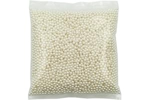 INSPIRELLE 6000pcs 4mm Ivory Polished ABS Undrilled Art Faux Pearls for Vase Fillers, No Hole Imitation Round Pearl Beads for Home Decoration