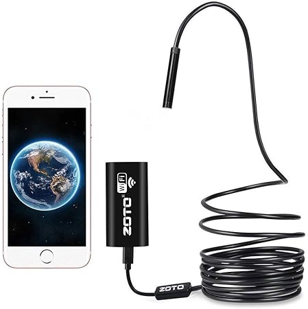 Amazon Ugetdeワイヤレス内視鏡カメラ スマホ Iphone Android Ios Pc対応 Wifi接続 ファイバースコープ アンドロイド 8mm極細レンズ 10p Wifi内視鏡 調整可能なledライト付き半硬質ボアスコープ Ip67防水 Android Ios カーi用ワイヤレススネークカメラ Nspection