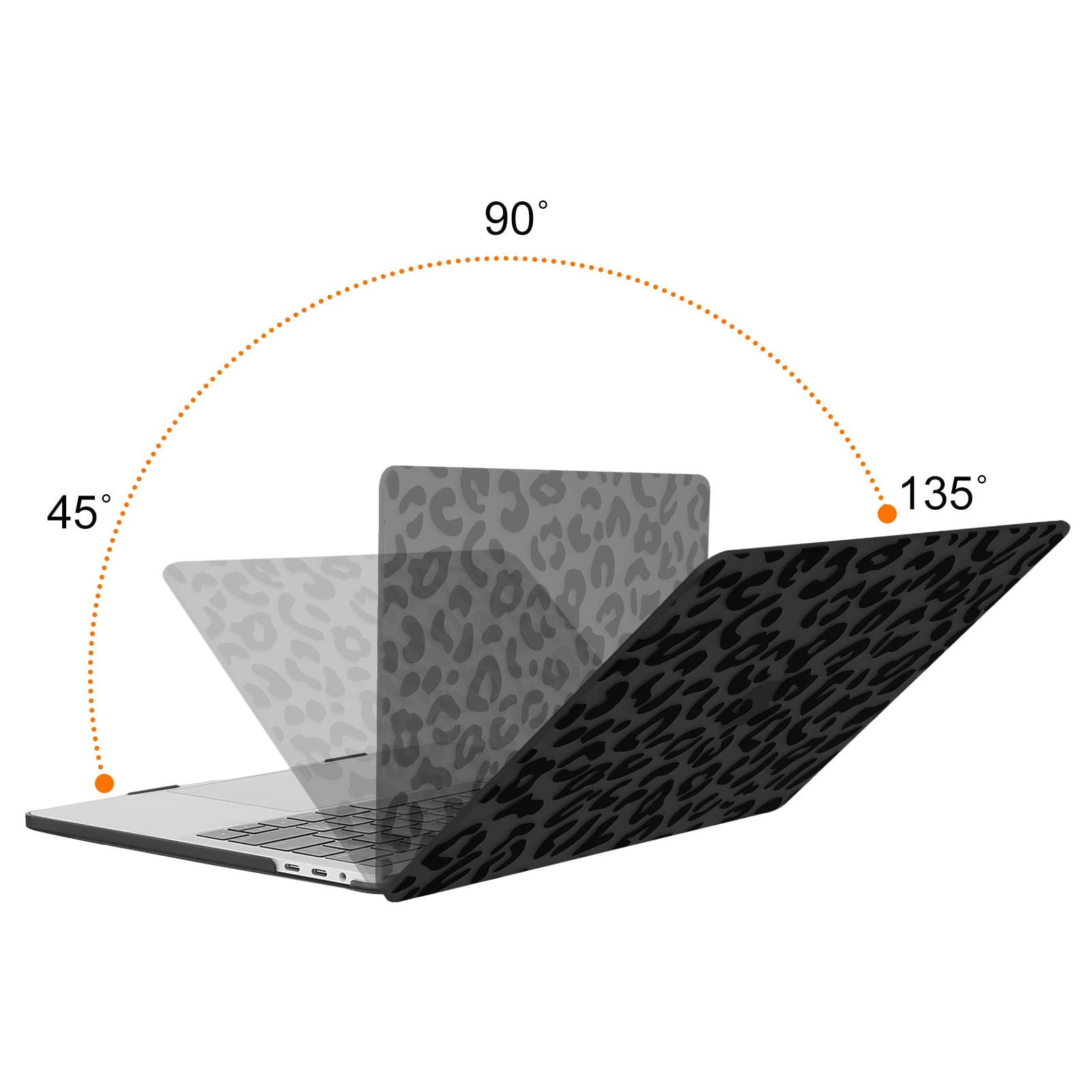 MOSISO Compatible with MacBook Pro 13 inch Case M2 2025, 2024, 2023, 2022, 2021-2016 A2338 M1 A2251 A2289 A2159 A1989 A1708 A1706, Plastic Leopard Grain Hard Case&Keyboard Cover&Screen Protector,Black