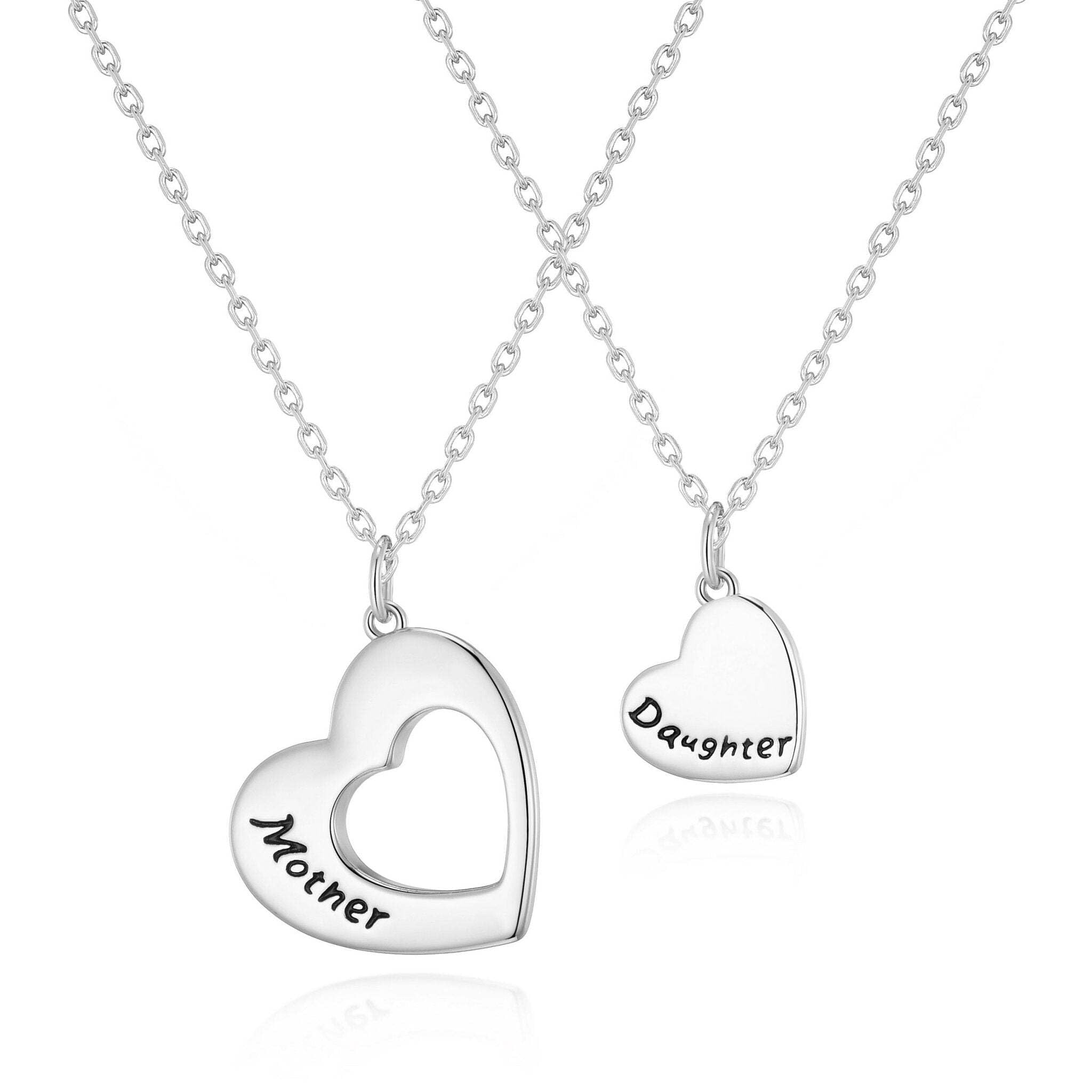 Philip Jones Silver Plated Mother and Daughter Necklace Set