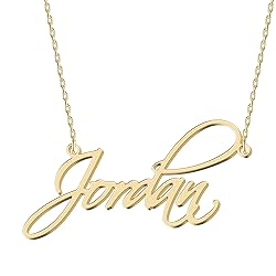 UMAGICBOX Personalized Jordan Name Necklace 18K