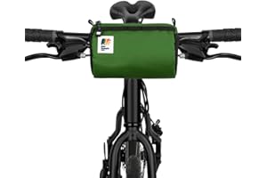 Oso Supply Co Handlebar Bike Bag – Water-Resistant Hard Shell with Quick-Access Zipper, Side Mesh Pockets, and Spacious Storage – Ideal for Cycling, Commuting, and Adventure Rides (Green)