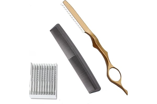 Hair Thinning Razor Set, Stainless Steel Hair Thinning and Texturizing Cutting Razor, 6.8 Inch Professional Hair Cutting Razo