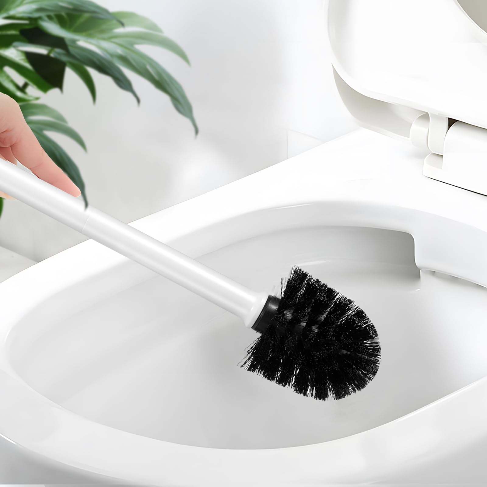 Carehabi Klobürste Toilettenbürste WC Bürste Mit Halter WC Garnitur Toilettenreinigung Für Hotel, Hygiene im Bad, Weiß 2