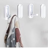 CQPRK Foldable Towel Hooks for Bathroom 4 Pack,Wall Hooks for Hanging Heavy Duty Coat Robe Purse Foldable Hooks Storage Solution for Bathroom,Closet,Entryway,Pool and Kitchen (4, White)