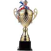 KisSealed Large Trophy Cup - Gold Trophy for Sport Tournaments Games,Award Competitions, Party Favors,14 x 7 x 3.7 Inches, 14