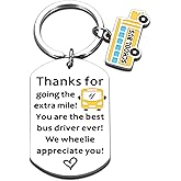 FANICE EOS Bus Driver Valentine Gift, School Bus Driver Appreciation Gifts, Valentines Day Thank You Gift for School Bus Drivers Keychain Thanksgiving End of Year Retirement Schools Accessories