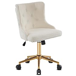 VINGLI White Teddy Fleece Armless Office Desk Chair