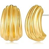 COORWEEL Large Statement Chunky Stud Earrings for Women Trendy Vintage Large Geometric Earrings Jewelry