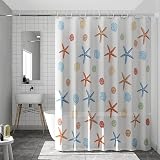 WOODFIB Shower Curtain 180x200 cm PEVA Waterproof Anti-Mold Includes 12 Hooks