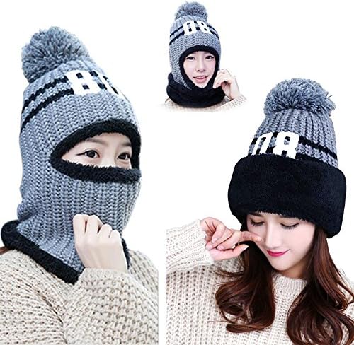 Winter Snow Ski Face Mask Fleece Hat Balaclava Beanies Windproof Neck Warmer 3 in 1 for Women Girls Child