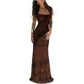 Floerns Women's Summer Criss Cross Tie Backless Cami Dress Beach Vacation Maxi Dresses