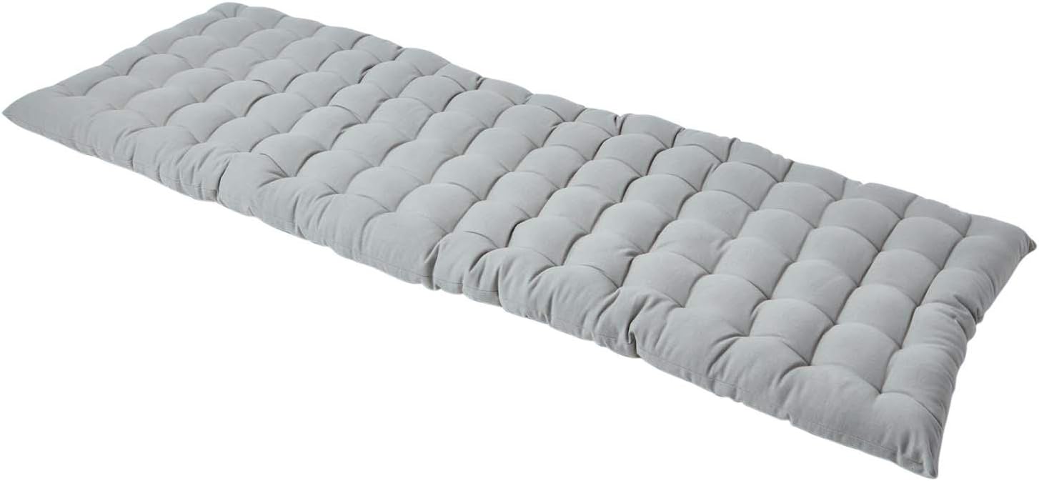 Homescapes Light Grey Garden Bench Cushion 3 Seater Seat Pad for Patio