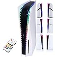 INITMMO RGB LED Light for PS5,Colorful Light Strip for Playstation5 Console with 7 Colors 358 Effects,PS 5 DIY Flexible Strip Light Kit Decoration Accessory with IR Remote, 2 Installation Methods