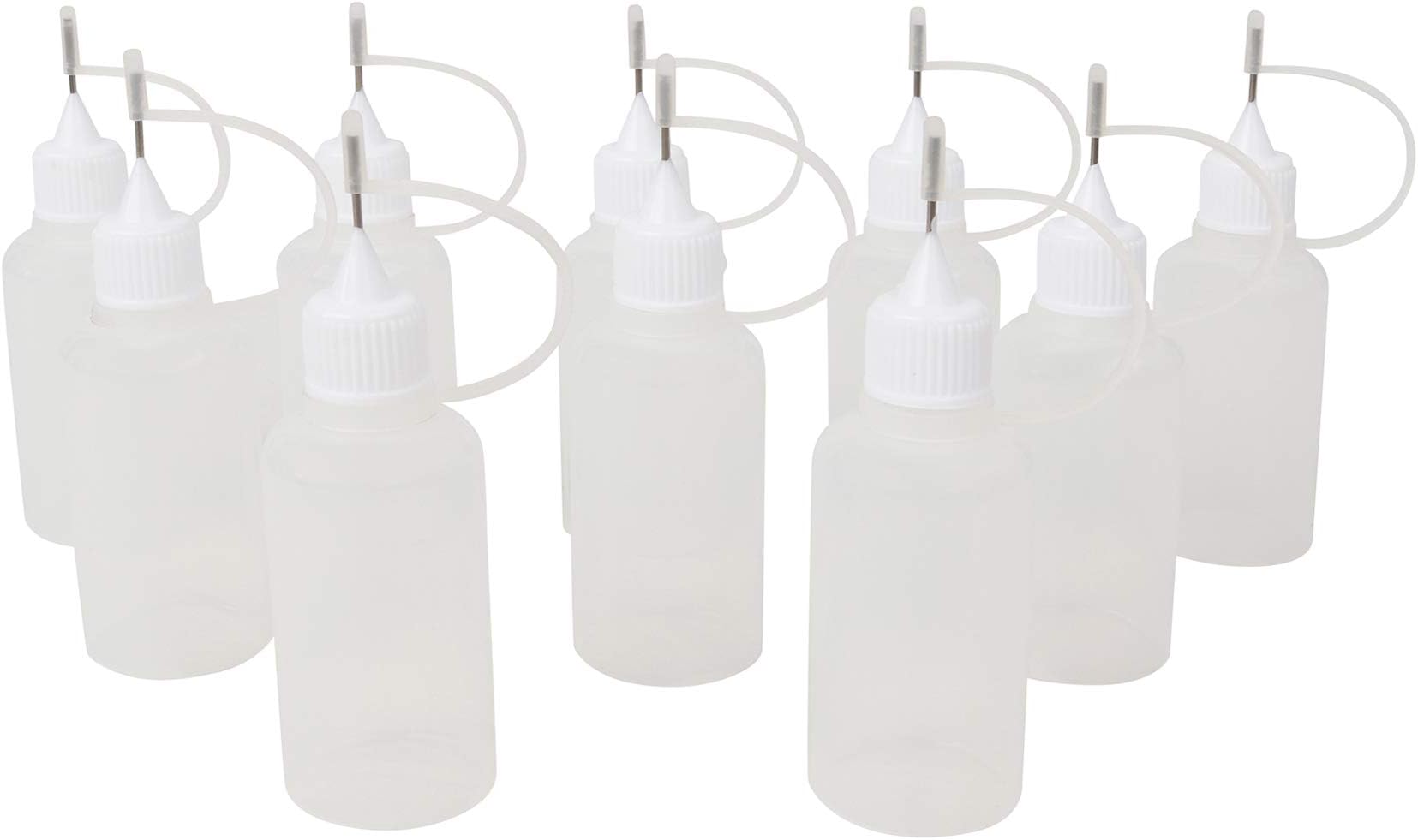 LUCEMILL Needle Tip Applicator Glue Bottle DIY Quilling Tool Precision Bottle 30ml (Pack of 10)