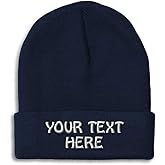 Winter Hat Beanie for Men & Women Custom Personalized Text Acrylic Skull Cap Hat