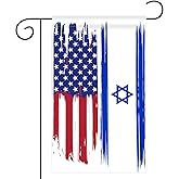 America & Israel National Friendship Garden Flag, Regional Nation International World Country Particular Area Small Decorative Gift Yard House Banner, 12 x 18 Inch