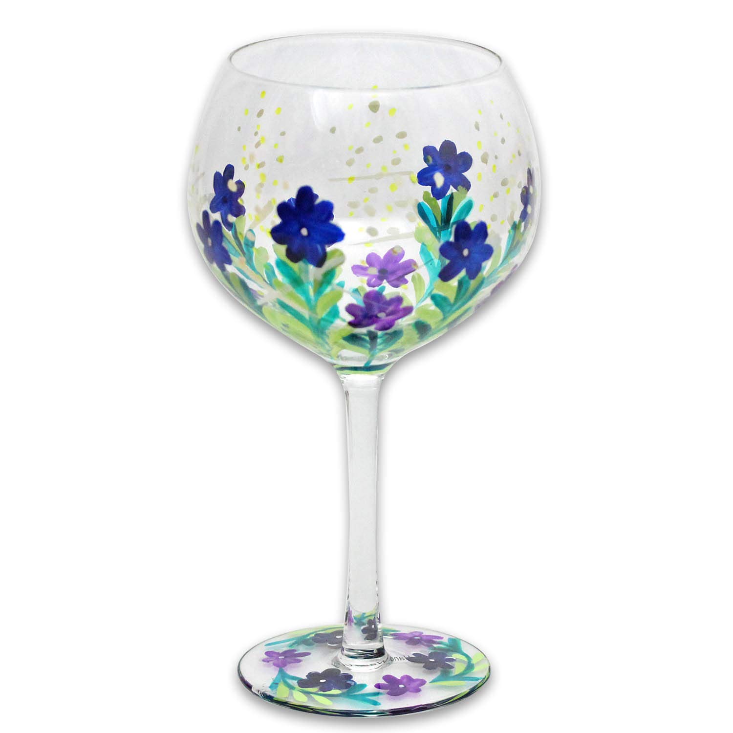 Leonardo JNS_470606 Hand Painted Meadow Flowers Lynsey Johnstone Balloon Gin Glass Gift Boxed, Blue