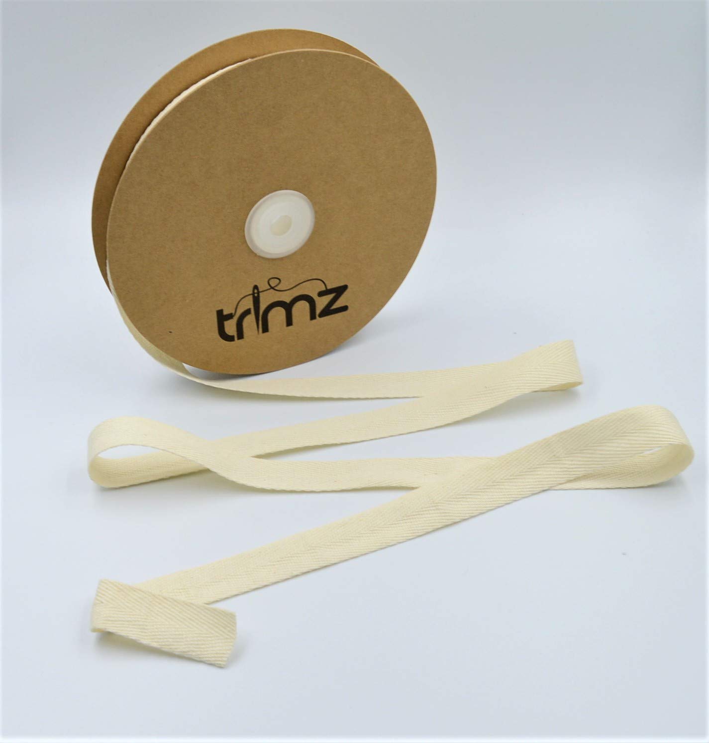 20mm x 25m: Trimz Natural Cotton Herringbone Tape 20mm x 25m | Extended Craft Tape | Sewing, Home Decor, Creative Projects — image 1