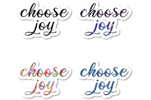 FUNPOPSTICKERS Choose Joy Sticker Pack Inspirational Quotes Stickers - 4 Pack - Laptop Stickers - for Laptop, Phone, Tablet Vinyl Decal Sticker (4 Pack) S211250