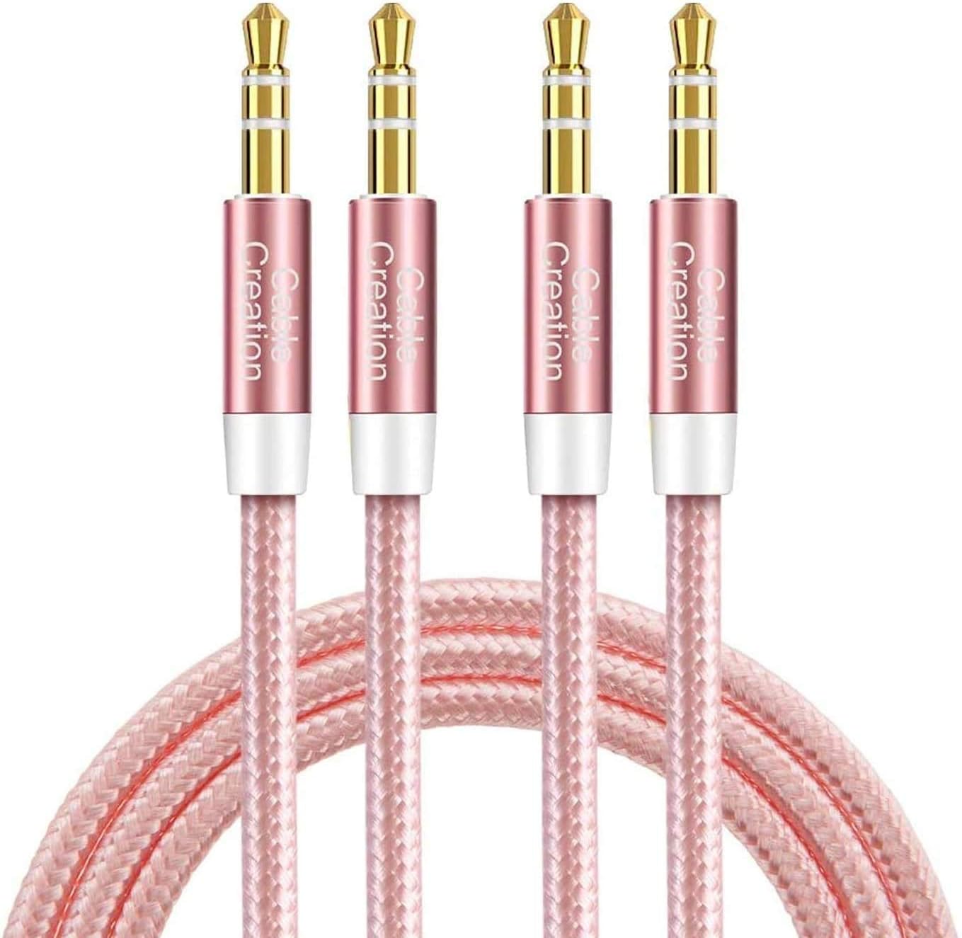 Aux Cord for Car, CableCreation 3.5mm Male to Male Stereo Audio Cable HiFi Sound Compatible with Headphone, Phone, 2018 Mac Mini, Microsoft Surface Dock, Car Stereo & More, [3FT, 2 Pack]