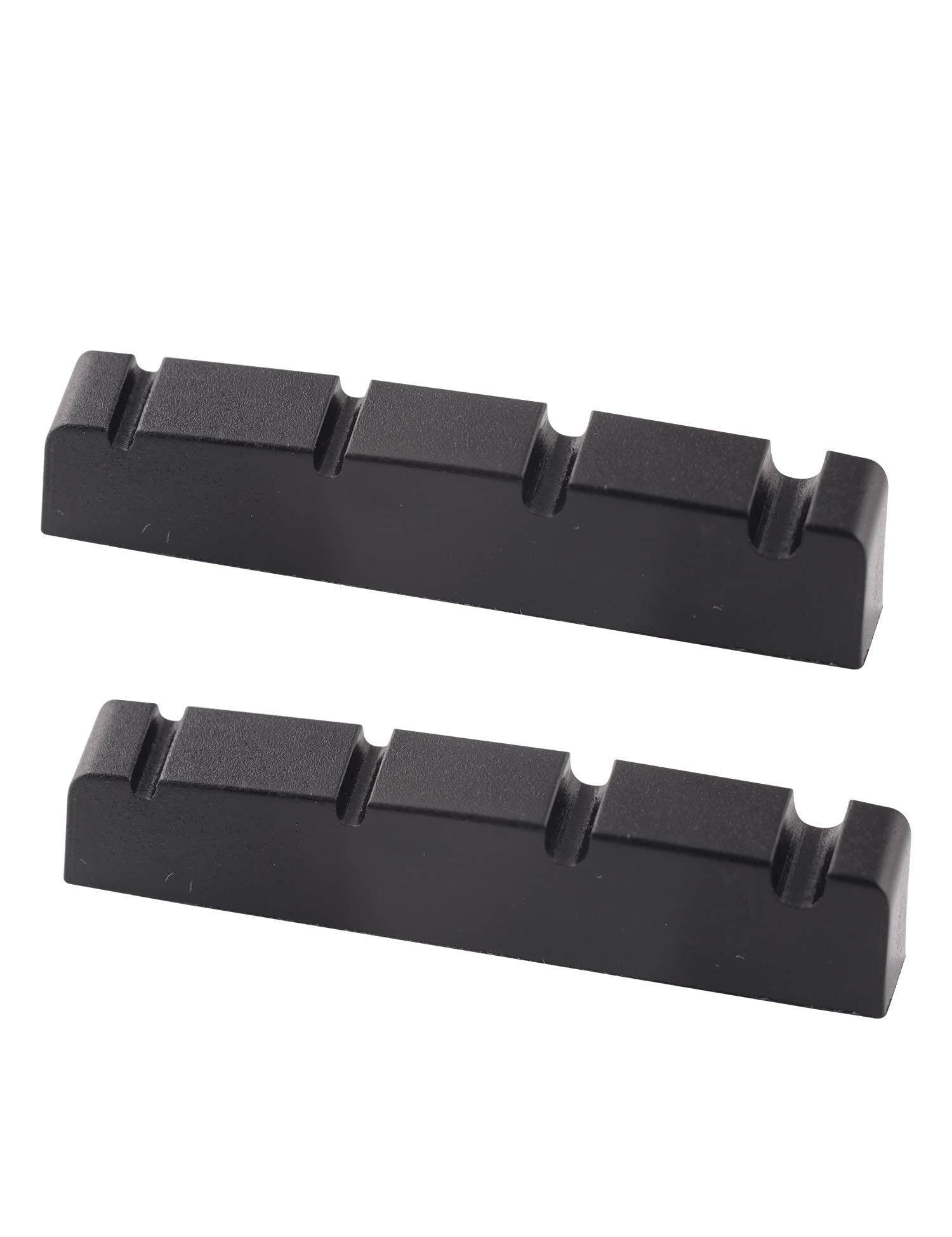 Photo 1 of Metallor 4 String Graphite Bass Guitar Nut Pre-Slotted Top Nut Compatible with PB Bass Black 43 x 9 x 6mm Set of 2pcs.