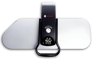 SINGER Intelligent Steam Press (1500W) | Professional Steamer with 20" Non-stick Pressing Surface, Digital Controls with 5 Fabric Setting, Auto Shutoff & 150ml Tank Capacity – Silver/Black