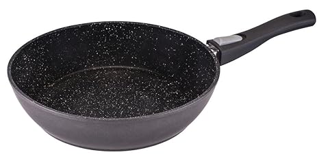 culinario Hochrand Bratpfanne Ø 28cm in anthrazit Granit-Optik mit ILAG GRANITEC Beschichtung und abnehmbarem Griff