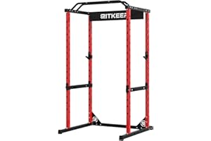 RitKeep Fitness RMAX 2250 Power Rack, 2x2" Squat Rack with Attachments, 1200 lb Capacity Power Cage with 14 Adjustable Height Positions for Home Gym