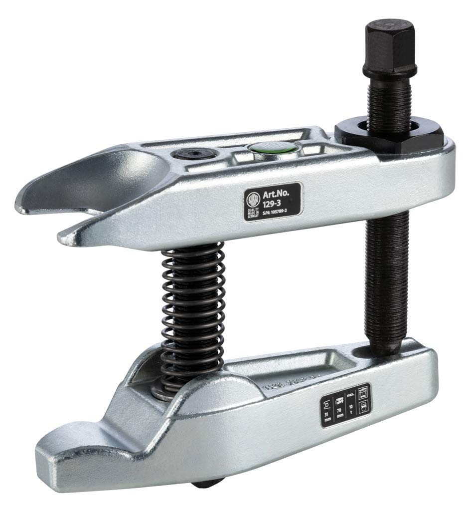 KUKKO 129-3-H - Extractor de rótulas hidráulico para camiones medianos, autobuses y vehículo de obras (34 x 34-40 x 70 mm)