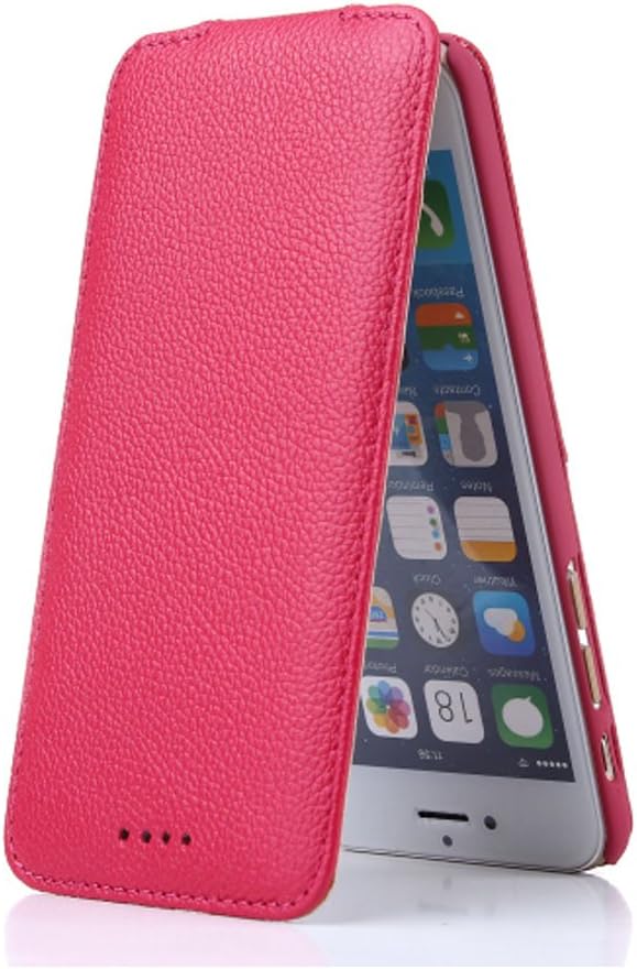 SZEETECH Genuine Leather Case for iPhone 6Plus / iphone 6s+ Wallet Case - Card Slot - Ultra Slim - Leather Case vertical Cover Flip Front and Back (Rose Red/Pink)