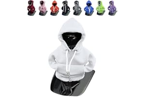 vvag Gear Shift Hoodie,Universal Shift Knob Hoodie, 4.7 Inch Car Shifter Stick Protector Decoration, Funny Hoodie Car Gear Shift Cover, Auto Interior Accessories Shifter Hoodie (White)