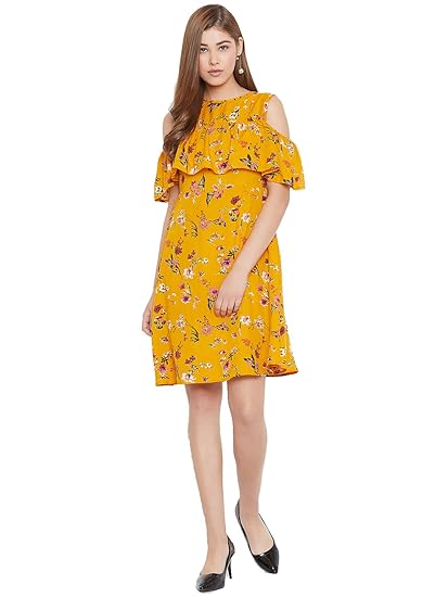 casual mustard dress