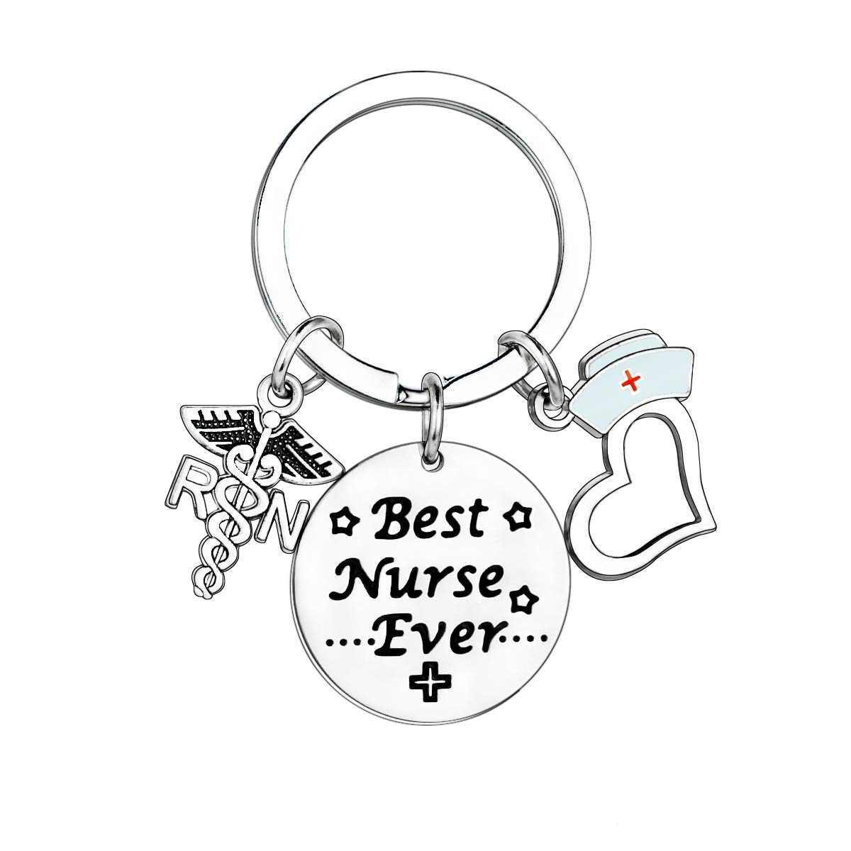 MADHAHEFU Nurse Keyring RN Keyring Thank You Gifts for Nurse Appreciation Gifts Graduation Gifts Christmas Birthday Gifts Inspirational Gifts for Nurse Nursing Present Jewellery