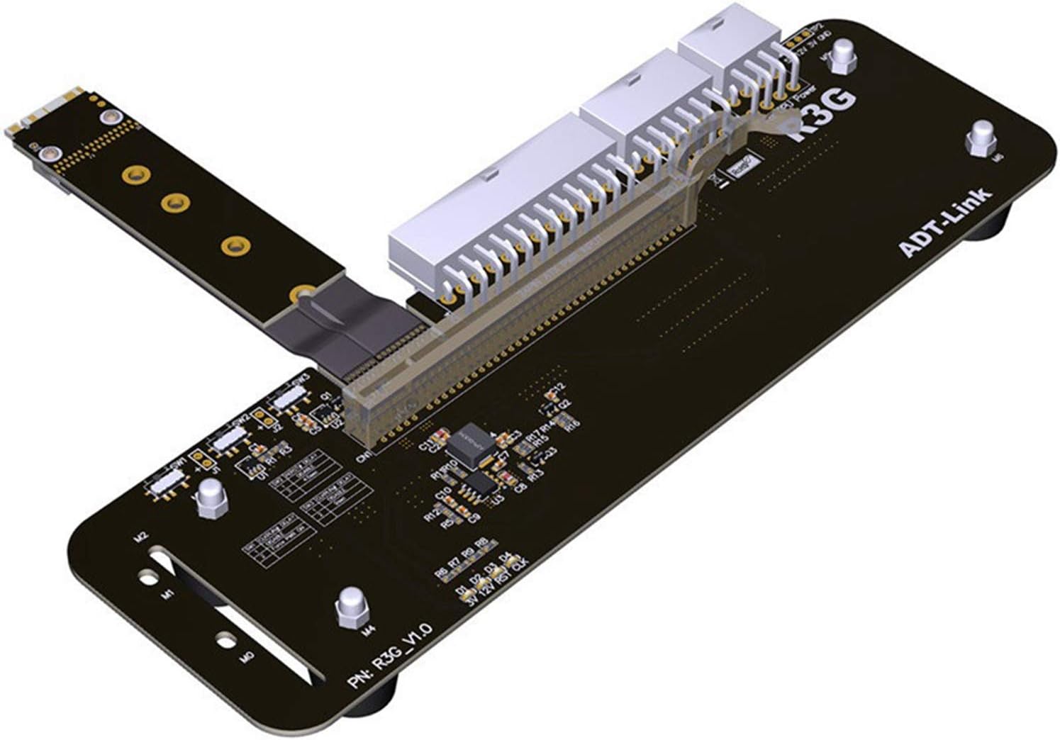 Moligh doll M.2 Key M NVMe External image Card Stand Bracket with PCIe3.0 X4 Riser Cable 25cm For IITX STX NUC VEGA64 GTX1080Ti