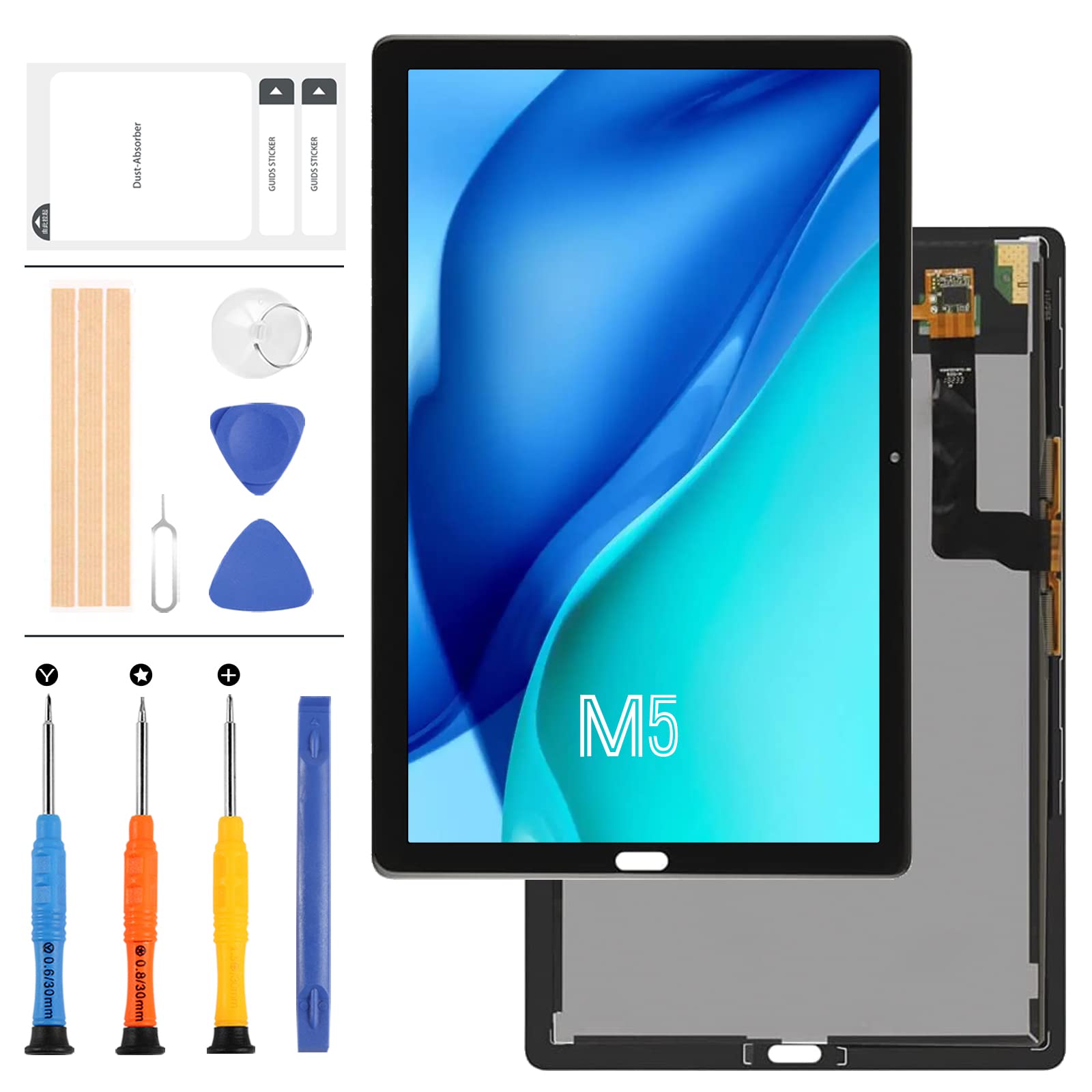 LADYSON Screen Replacement 10.8" for Huawei MediaPad M5 LCD Display CMR-AL09 CMR-W09 Matrix Touch Screen Digitizer Tablet PC Panel Sensor Glass Panel Lens Assembly with Tape + Repair Tools (Black)