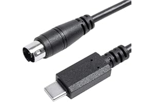 USB-C to Mini-Din MIDI 7 Pin Male Cable, Compatible with IK Multimedia iRig Series HD, HD-A, Keys I/O 25, I/O49, MIDI 2, Pro,