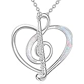 YAFEINI 925 Sterling Silver Daisy/Flute/Music Note/Guitar/Eight Ball/Golf Necklace Flower/Music Pendant Jewelry for Women